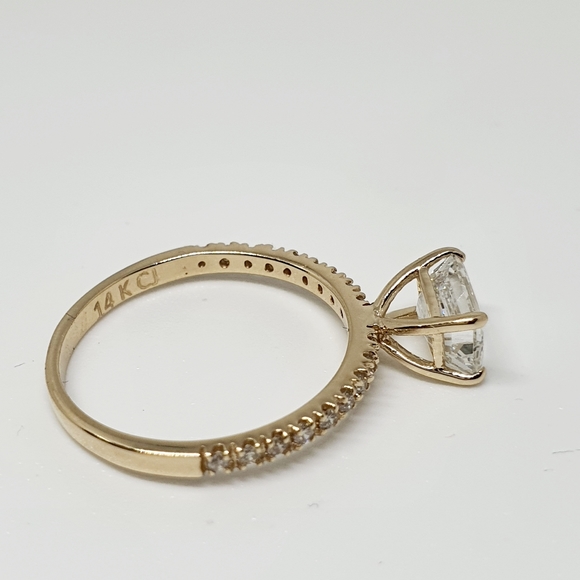 1.01 Ct East-West Emerald Lab Grown Diamond Ring - Picture 6 of 13